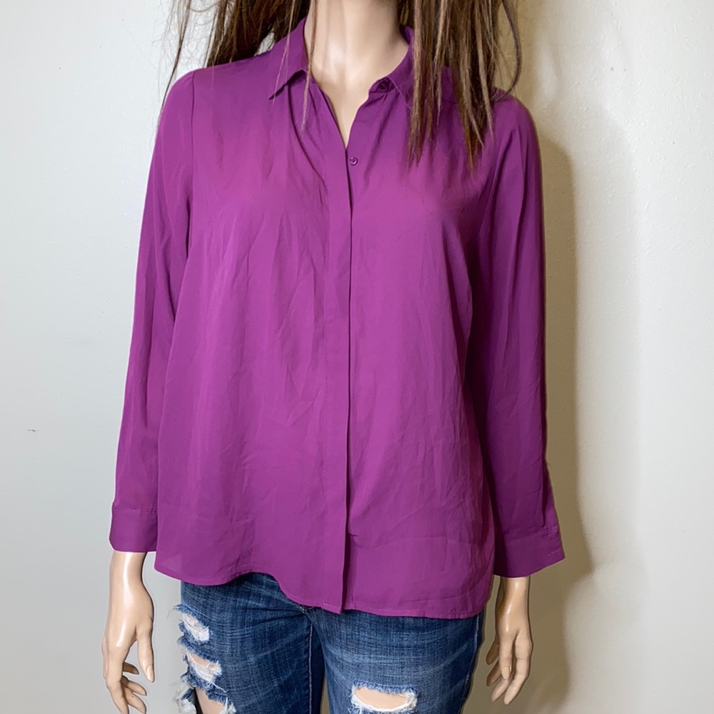Lane Bryant Purple Long Sleeve Button Down Sz 18/20